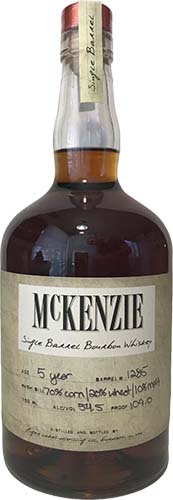 Mckenzie Single Barrel Bourbon Whiskey