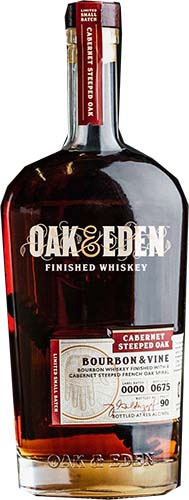 Oak And Eden Bourbon Whiskey and Vine Cabernet Steeped Oak