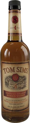 Tom Sims Kentucky Straight 4 Years Bourbon Whiskey