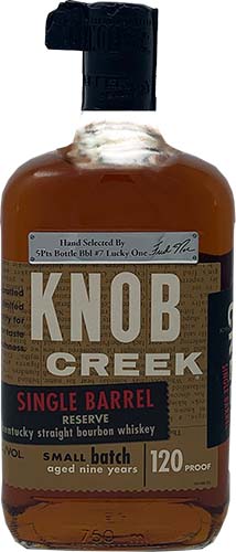 Knob Creek Single Barrel Reserve  Bourbon Whiskey