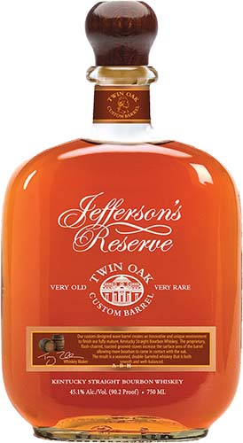 Jefferson's reserve Twin Oak Custom Barrel Kentucky Straight Bourbon Whiskey