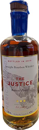The Justice Barrel Proof 14-Year Straight Bourbon Whiskey