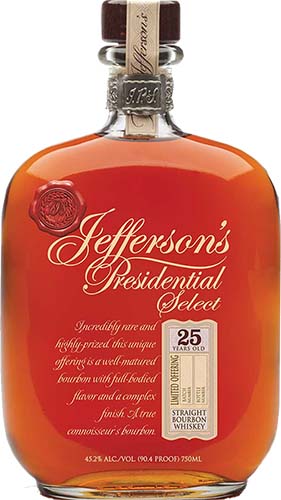 Jefferson's Presidential Select 25 Year Bourbon Whiskey