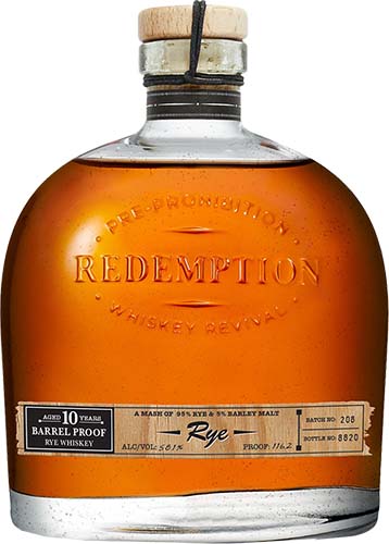 Redemption 10 Year Old Barrel Proof Straight Rye Whiskey