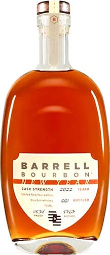 Barrell Bourbon Whiskey New Year 2022 Cask Strength Whiskey