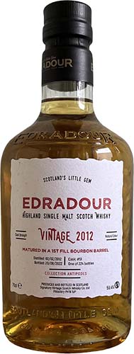 Spec's Single Barrel Edradour 2012 1St Bourbon Whiskey