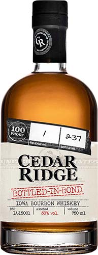 Cedar Ridge Iowa Bourbon Whiskey Bottled-In-Bond