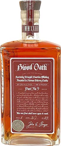 Blood Oath Pact No. 9 Kentucky Straight Bourbon Whiskey