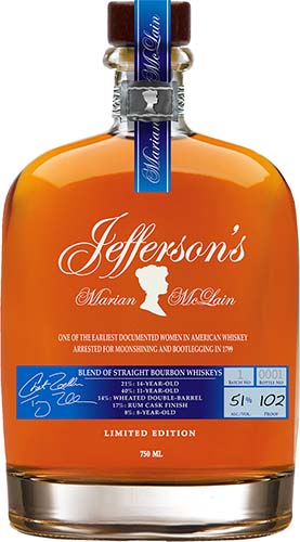 Jefferson's Marian Mclain Limited Edition Straight Bourbon Whiskey