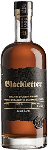 Blackletter Straight Bourbon Whiskey Finished In Oak Cabernet Oak Barrel Staves