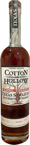 Cotton Hollow Barrel Strength Bourbon Whiskey