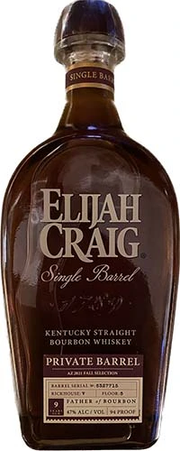Elijah Craig Private Barrel 9 Year Old Whiskey