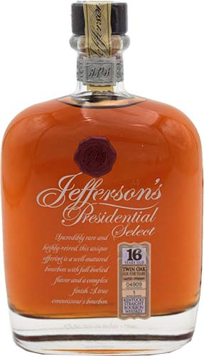 Jefferson's Presidential Select 16 Year Old Kentucky Straight Bourbon Whiskey
