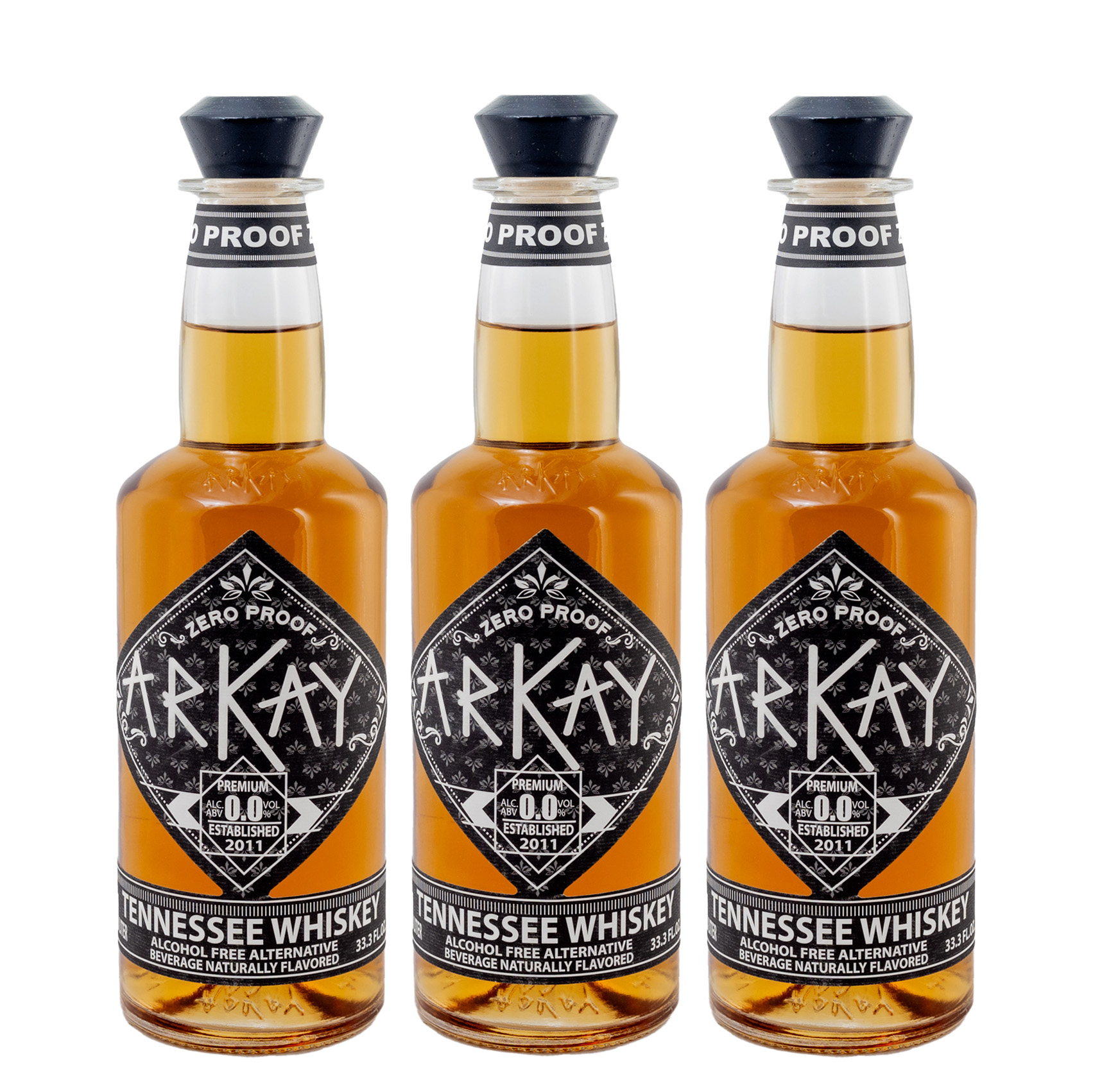Deal 3 Bottles Arkay Zero Proof Tennessee Whiskey Alternative